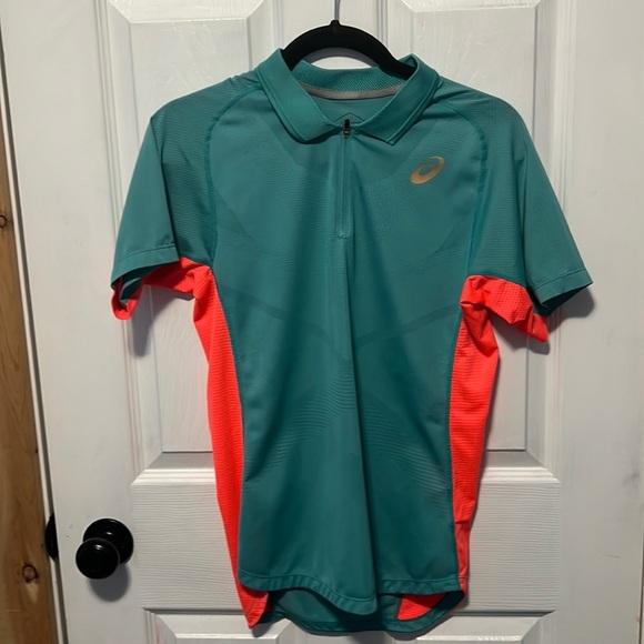 3/$20 asics teal  and coral shirt - Picture 1 of 4